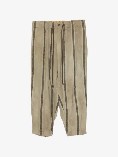 Uma Wang pantalones con cordones en la pretina y motivo de rayas