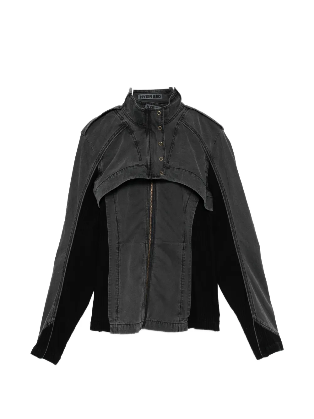 Hyein Seo panelled high-neck jacket - Grigio