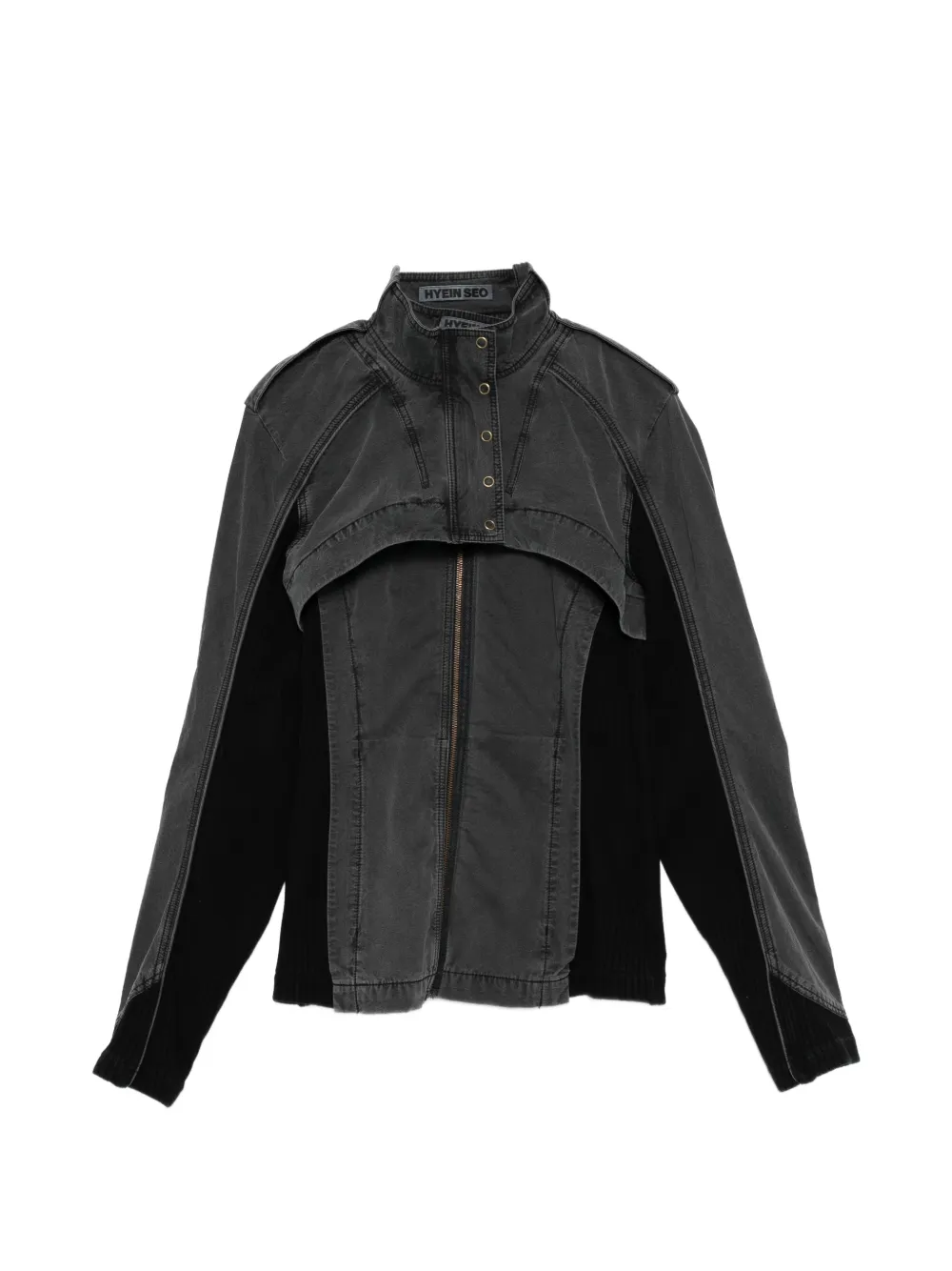 Hyein Seo panelled high-neck jacket - Grigio