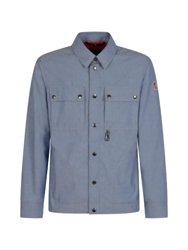 Moncler Grenoble Chambray Long Sleeve Shirt in Blue