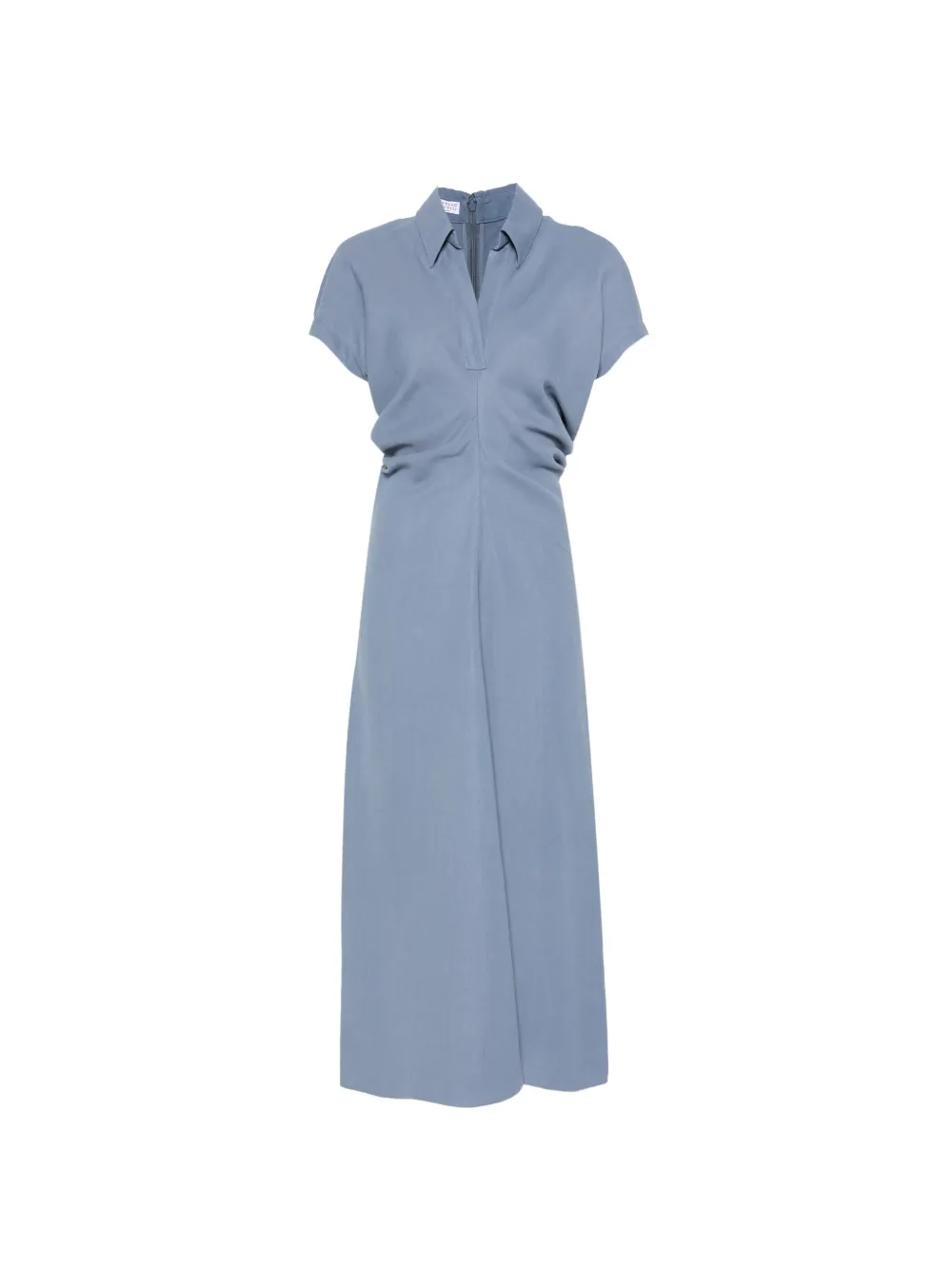 Brunello Cucinelli gathered-waist midi dress - Blau