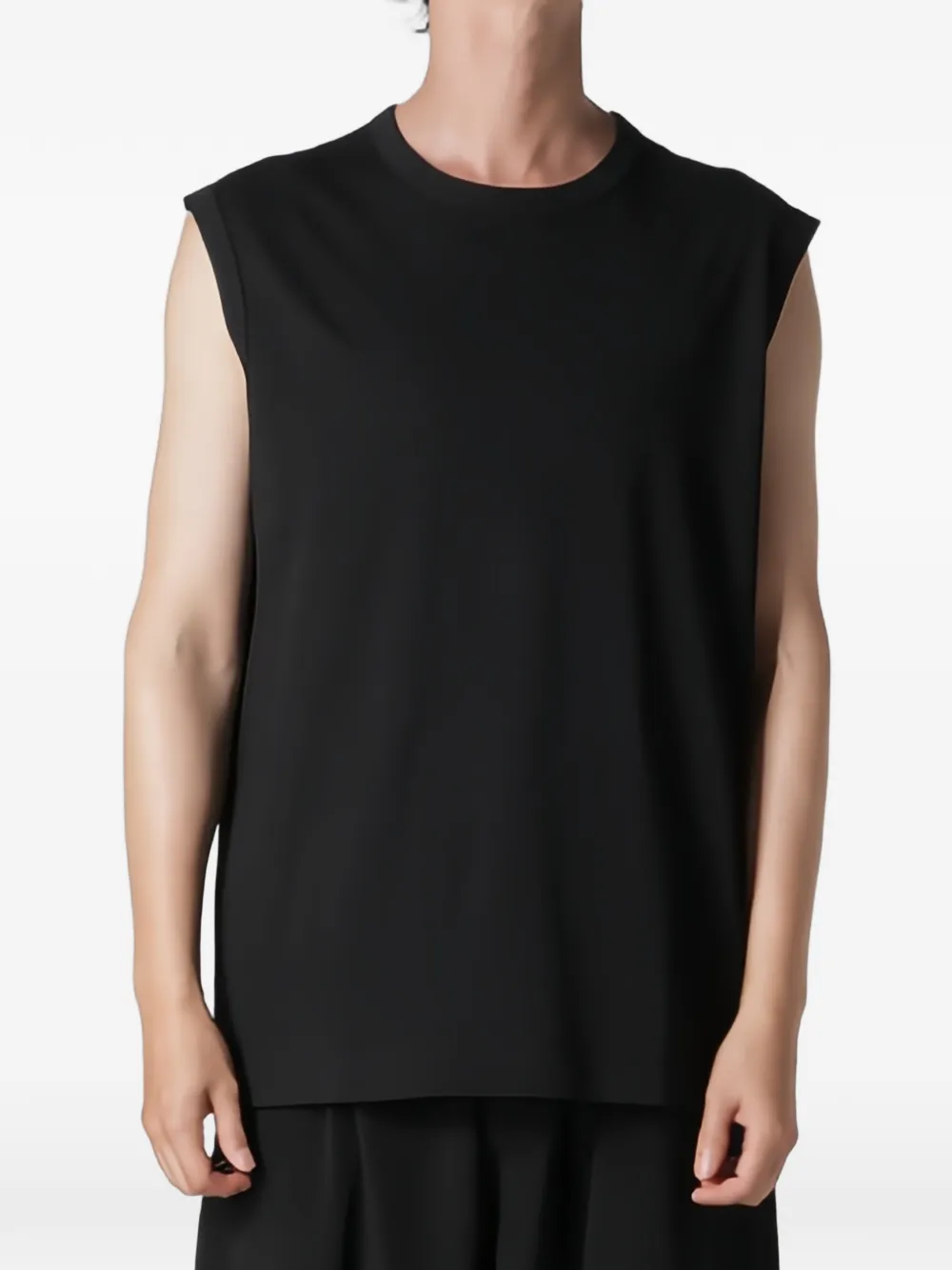 Y's Printed Sleeveless Top In Black
