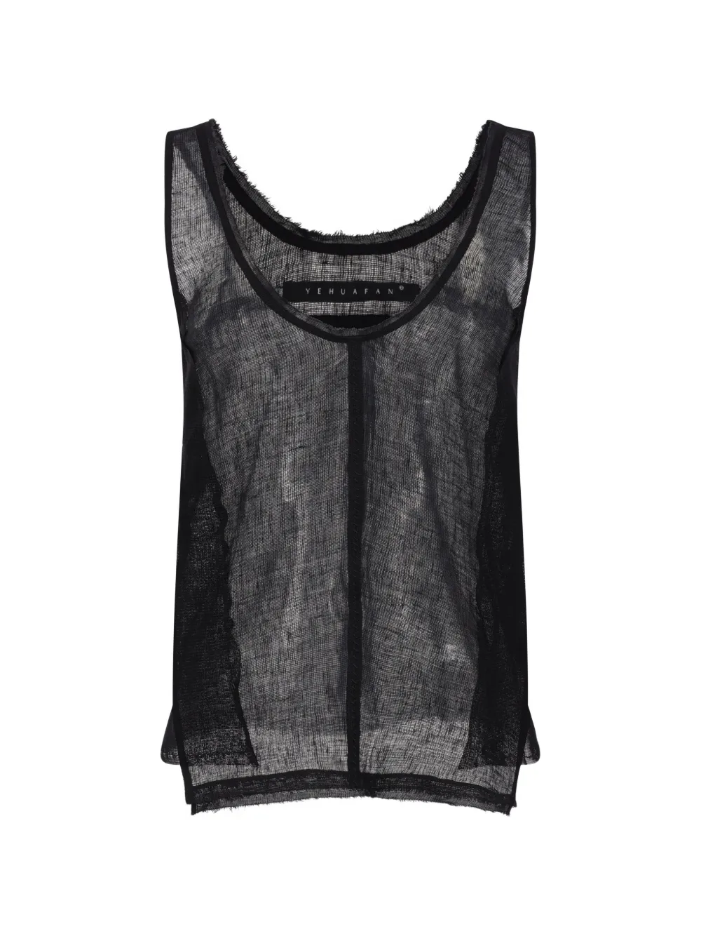 YEHUAFAN frayed top - Nero