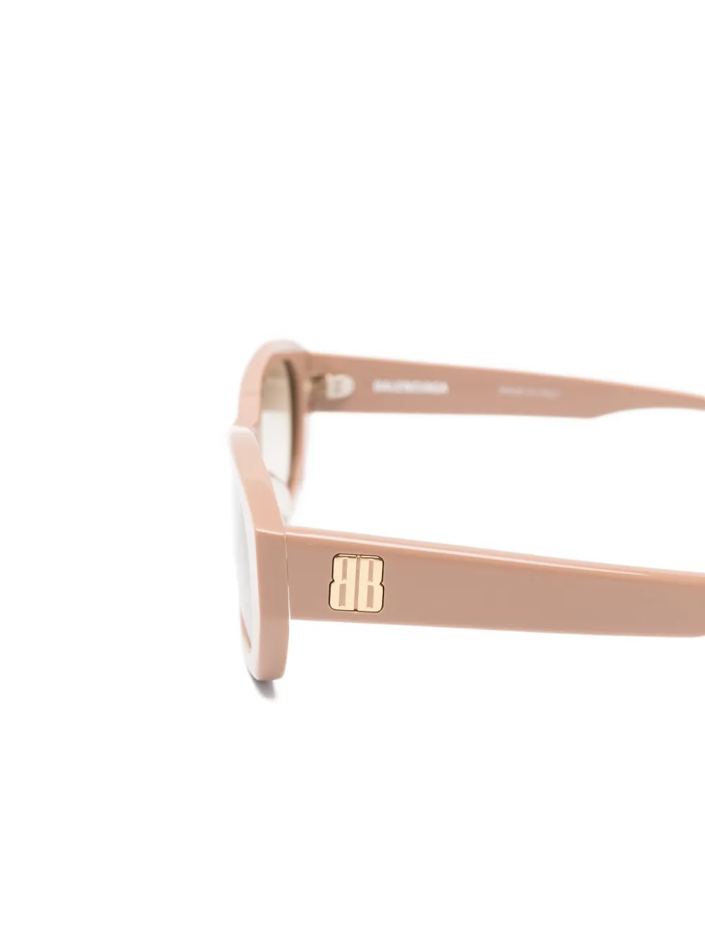  Balenciaga Eyewear Logo Oval-frame Sunglasses - Neutrals 