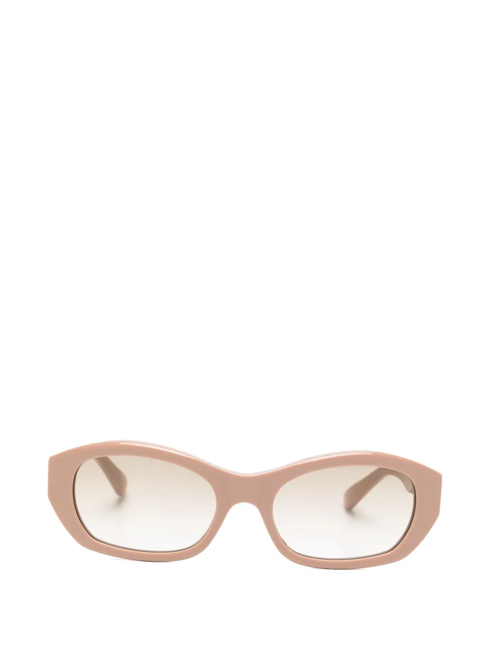Balenciaga Eyewear logo oval-frame sunglasses - Nude