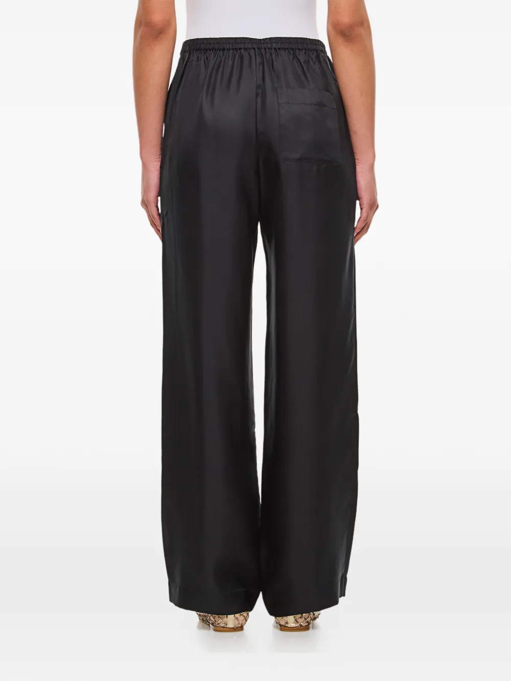 Elasticated-Waistband Straight Trousers