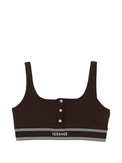 Versace logo-embroidered bra
