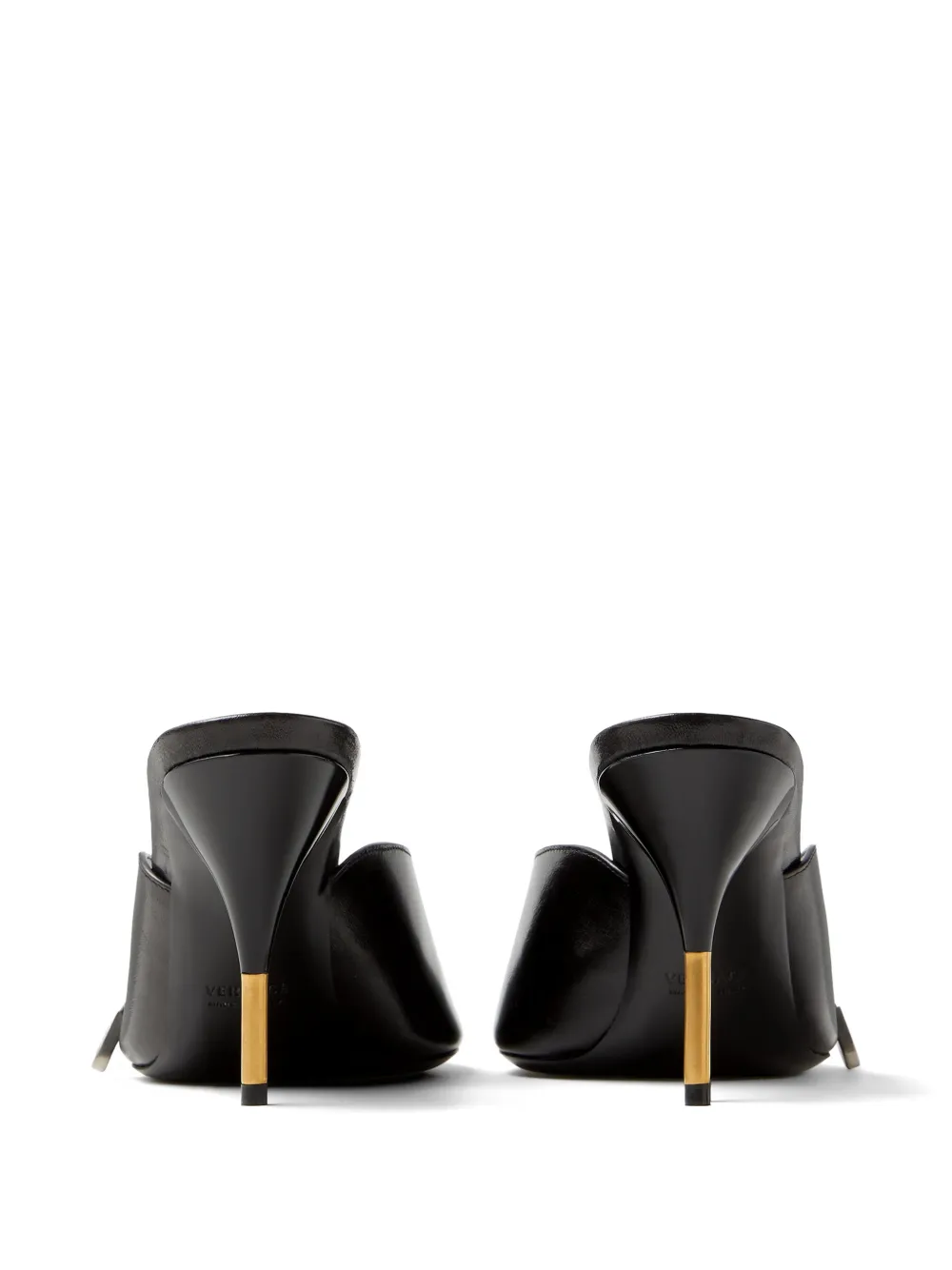 Versace Leren muiltjes met gesp Zwart