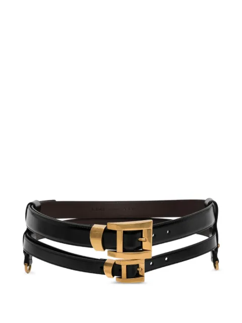 Versace double-strap leather belt