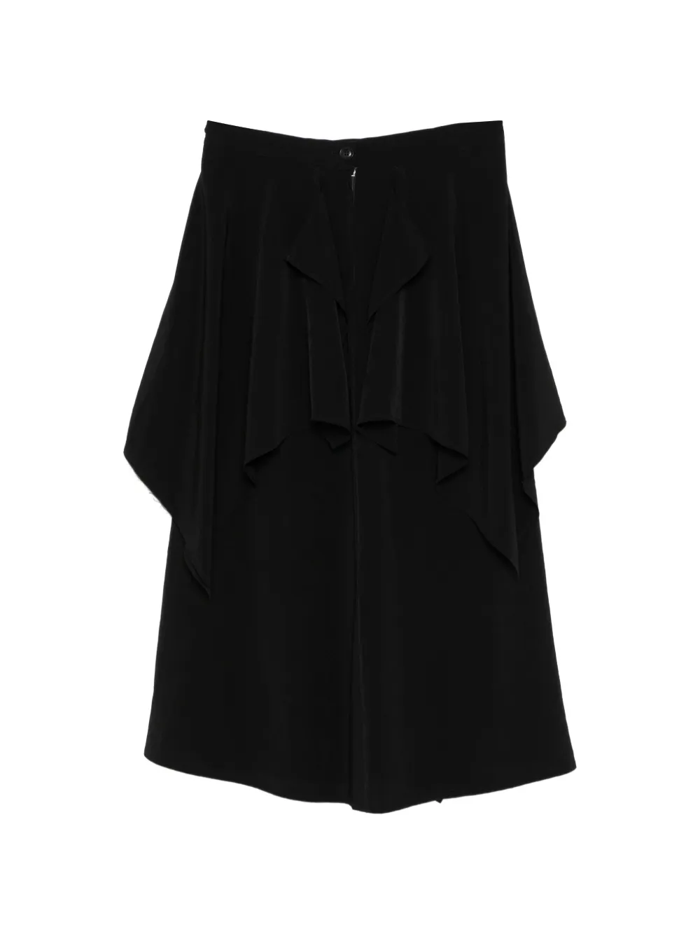 Y's Ta/pe Crepe De Chine drape skirt - Nero