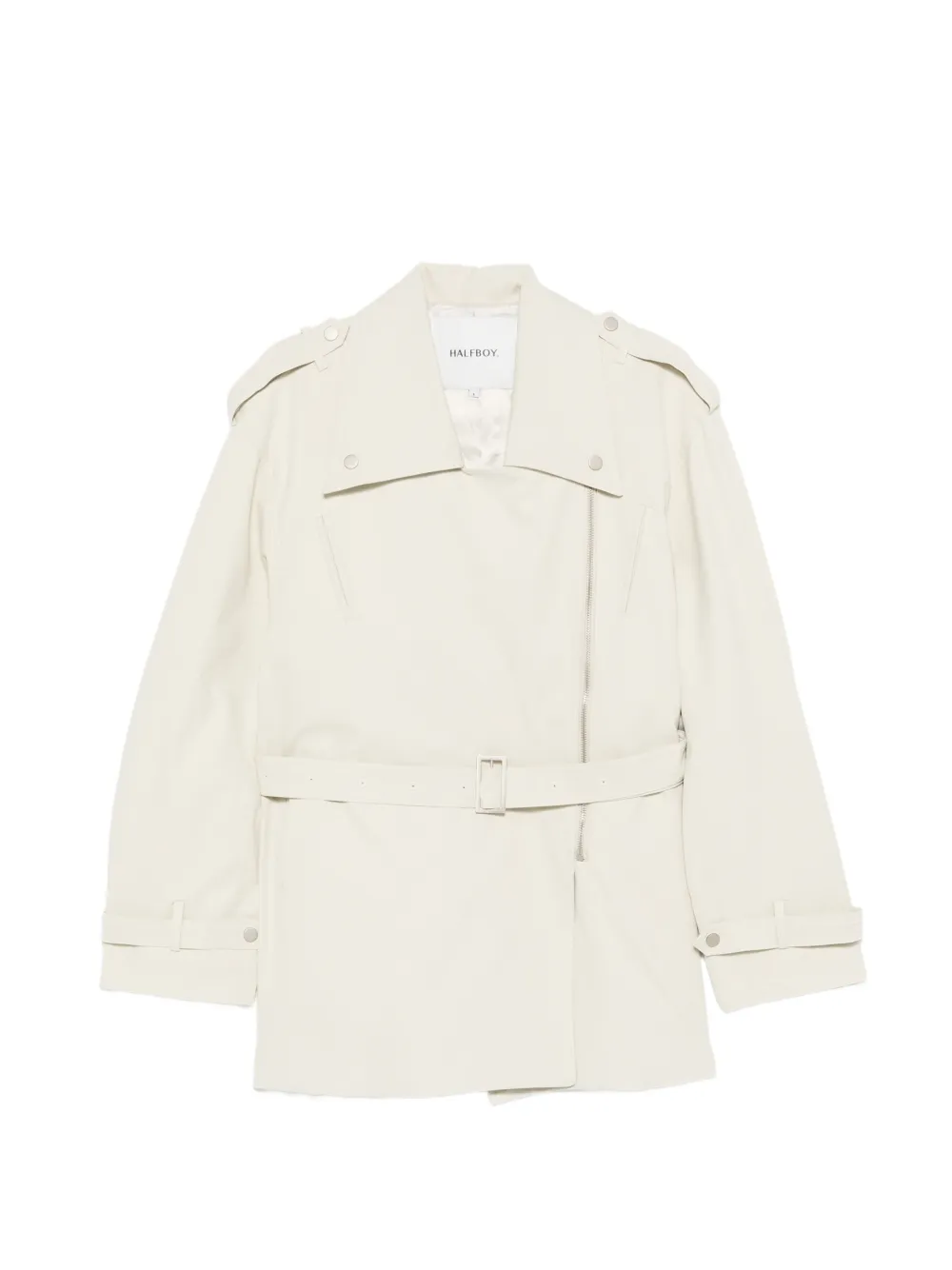 Halfboy Chiodo Belted Trench Coat In White