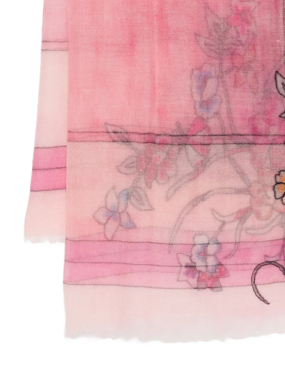 Faliero Sarti Chanty sjaal met borduurwerk Roze