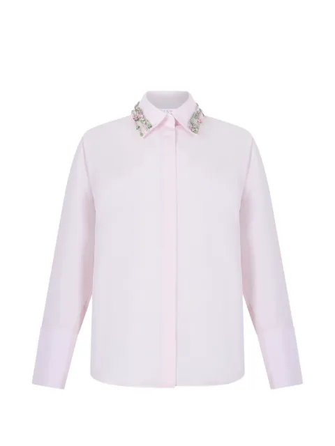 Genny crystal-embellished concealed-fastening shirt