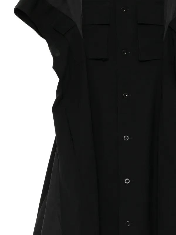 Sacai Wool Mini Dress | Black | FARFETCH