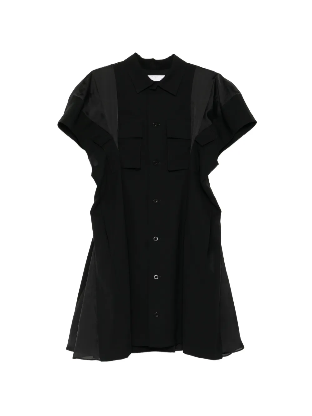 sacai wool mini dress - Nero