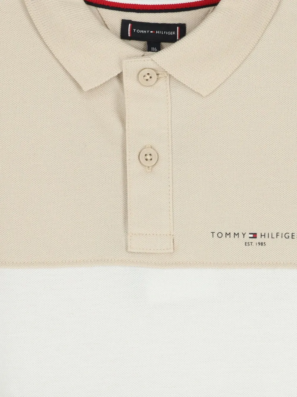 Tommy Hilfiger Junior Poloshirt met colourblocking Beige