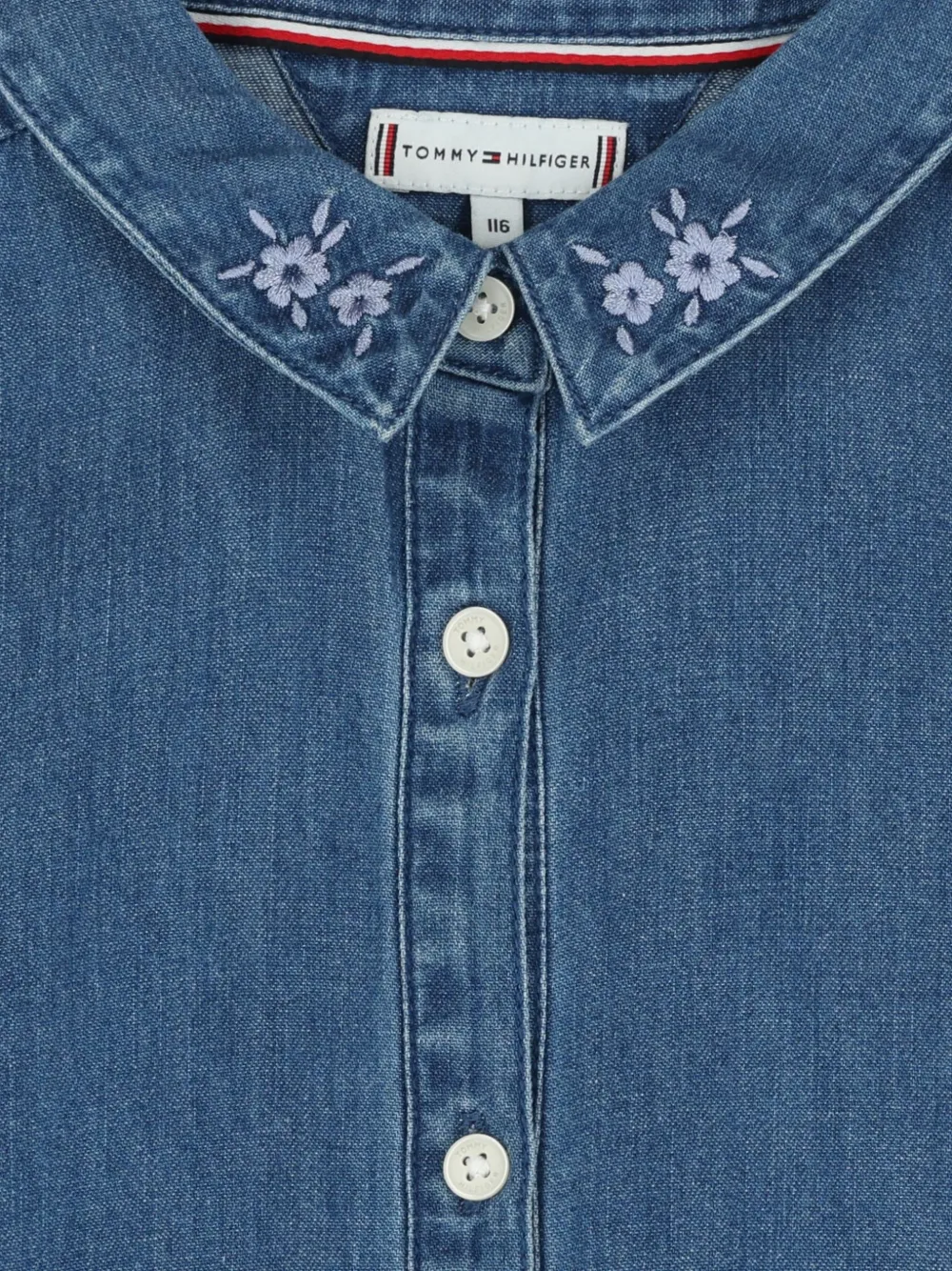 Tommy Hilfiger Junior Jurk met geborduurde bloemen Blauw