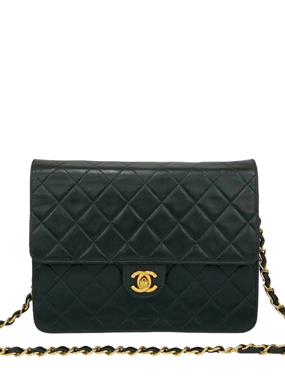CHANEL Pre-Owned 2000-2002 Small CC Quilted Lambskin Single Flap crossbody bag - Nero