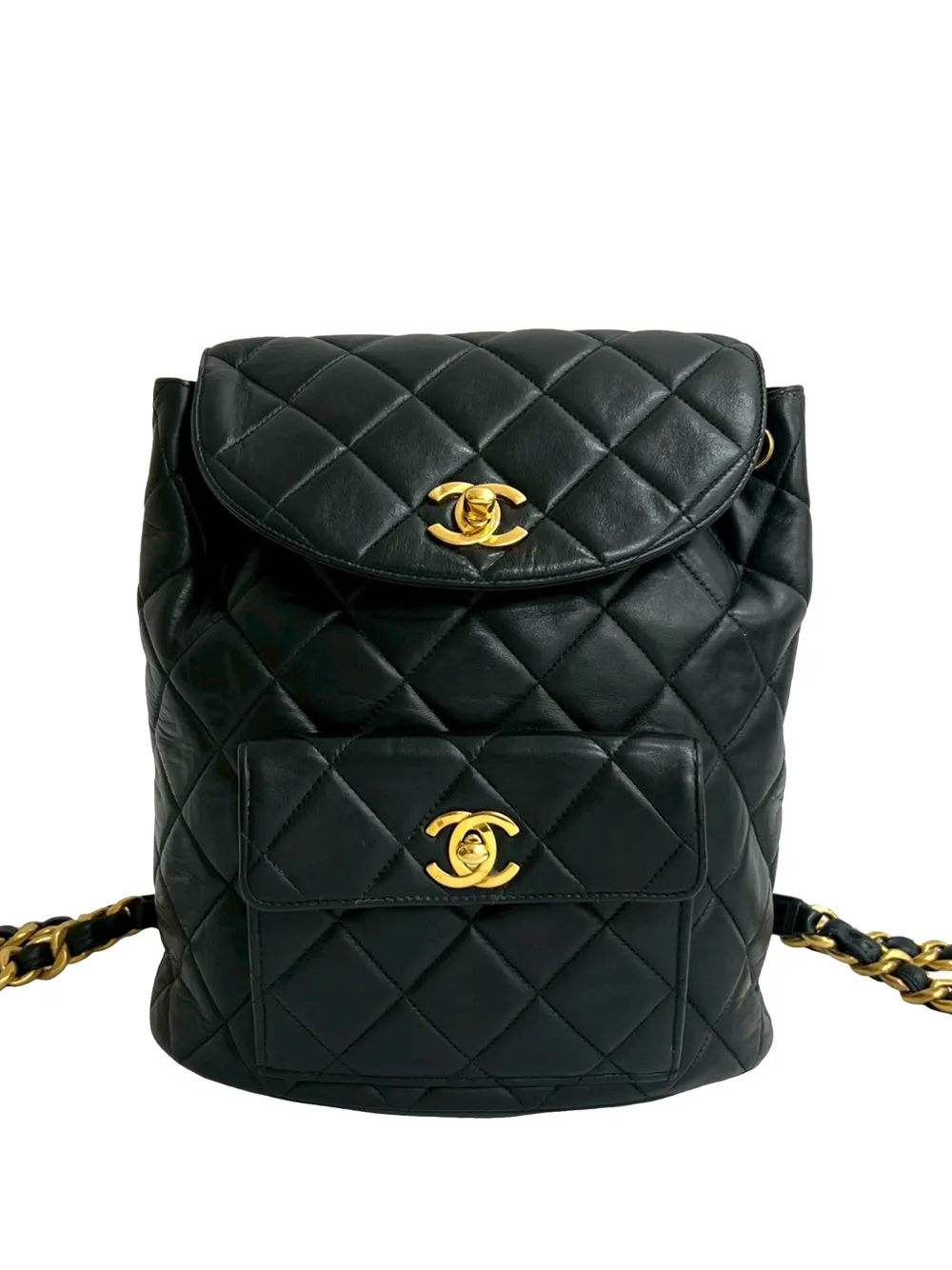 CHANEL Pre-Owned 1996-1997 Medium Quilted Lambskin Duma backpack - Nero