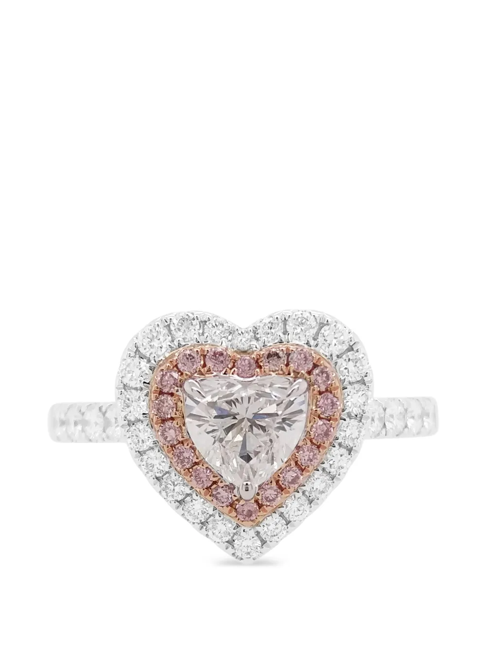 HYT Jewelry heart-motif diamond ring - Silber