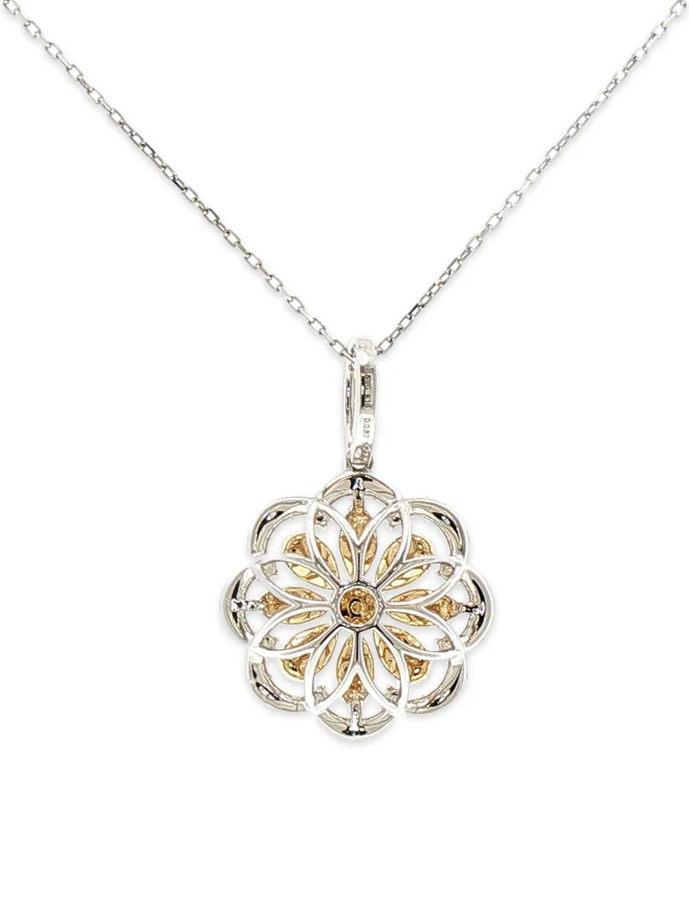 Floral-Pendant Diamond Necklace