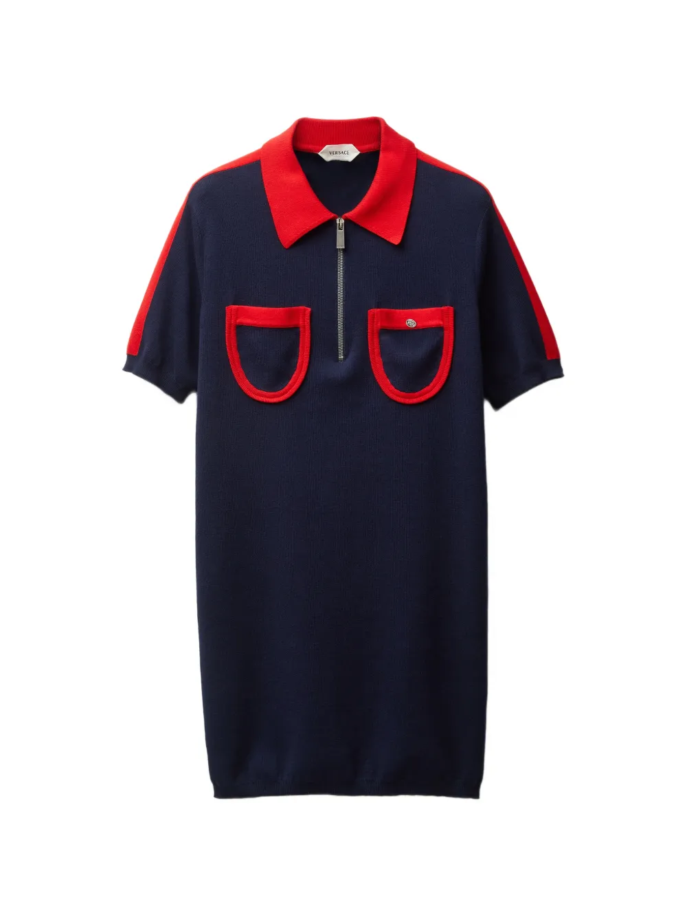 Versace polo zip dress - Blu