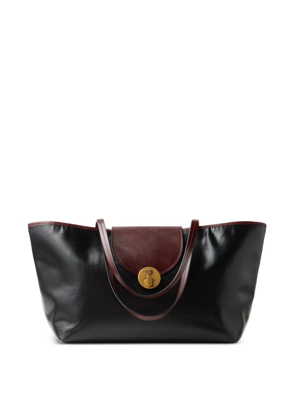 Versace Borsa tote con dettagli color oro - Nero
