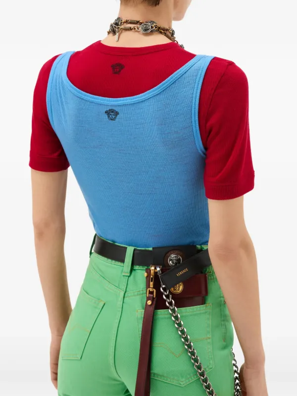 Versace リブ タンクトップ | ブルー | FARFETCH JP