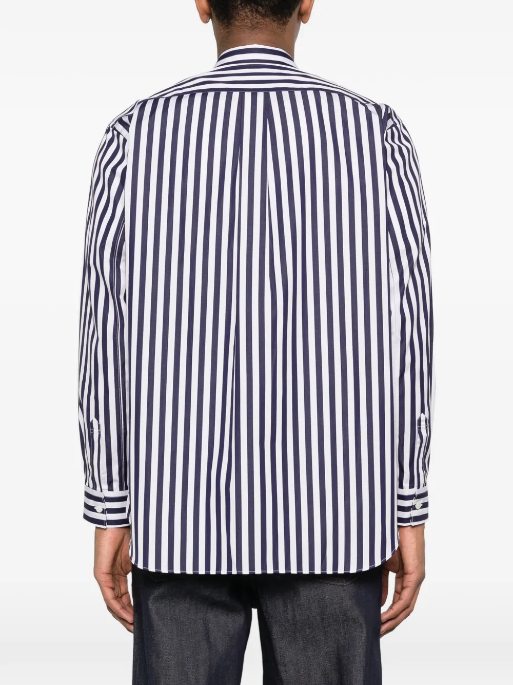 Comme Des Garçons Shirt Gestreept shirt met zak Blauw