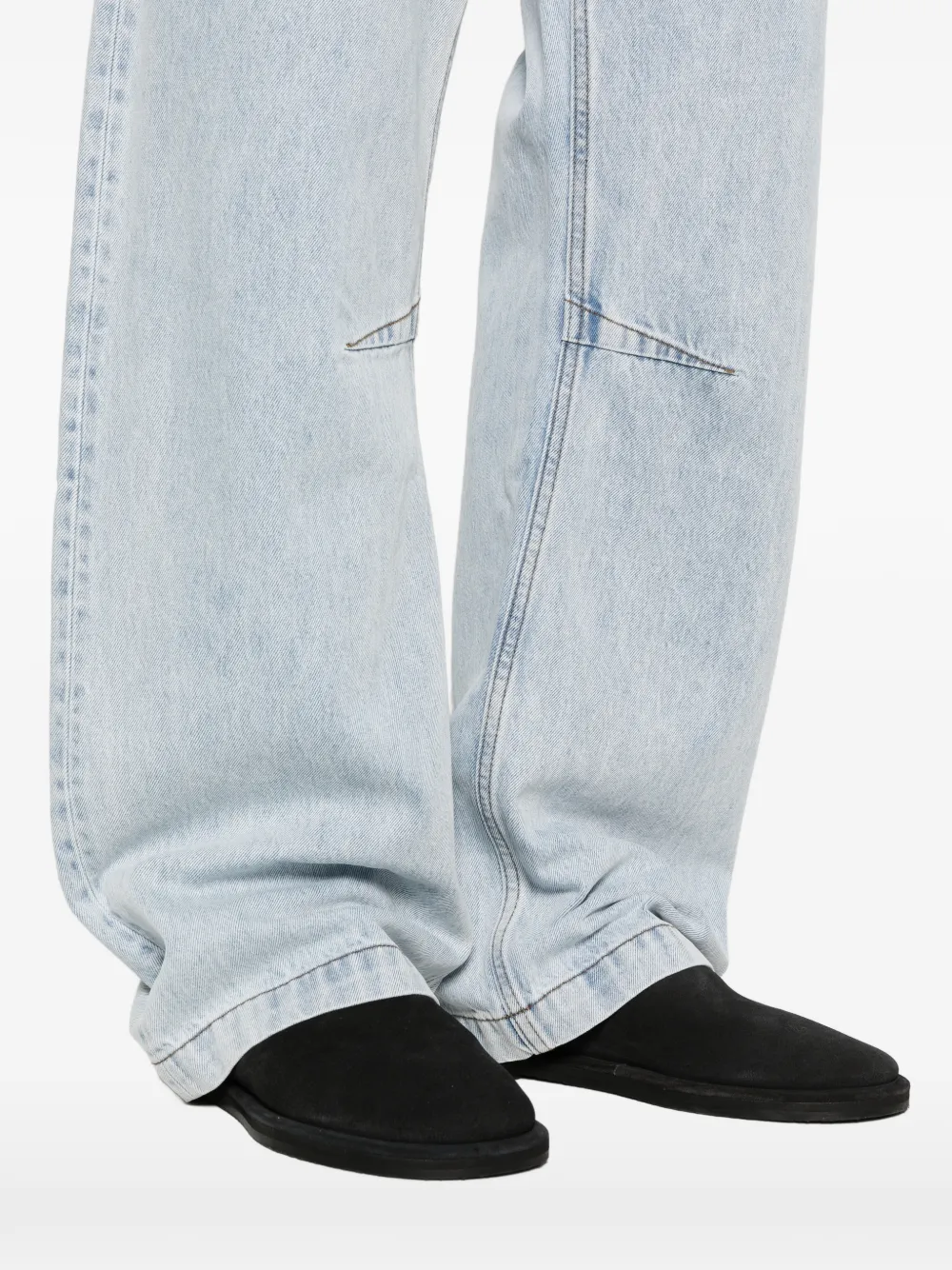 ENTIRE STUDIOS Gem jeans met logopatch en riemlus Blauw