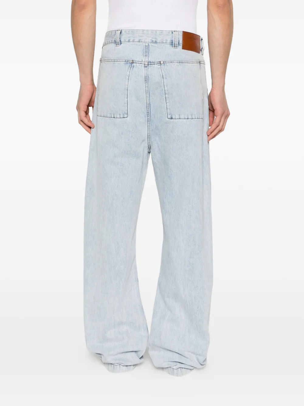 ENTIRE STUDIOS Gem jeans met logopatch en riemlus Blauw
