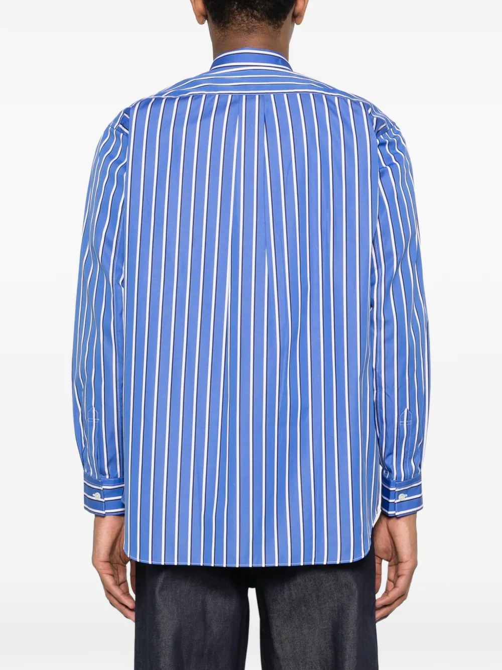 Comme Des Garçons Shirt Gestreept shirt met zak Blauw