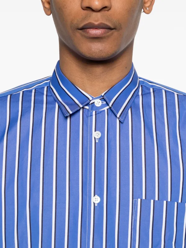 Comme Des Garçons Shirt ストライプ ポケットシャツ | ブルー