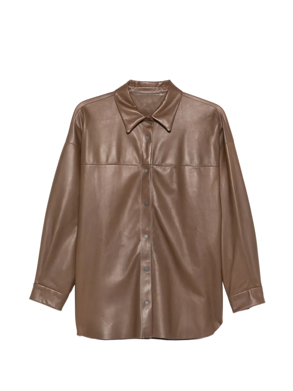 Salvatore Santoro buttonned leather jacket - Braun