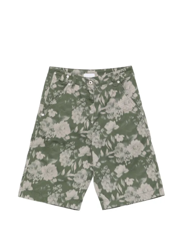 Halfboy Floral-print Shorts in Green