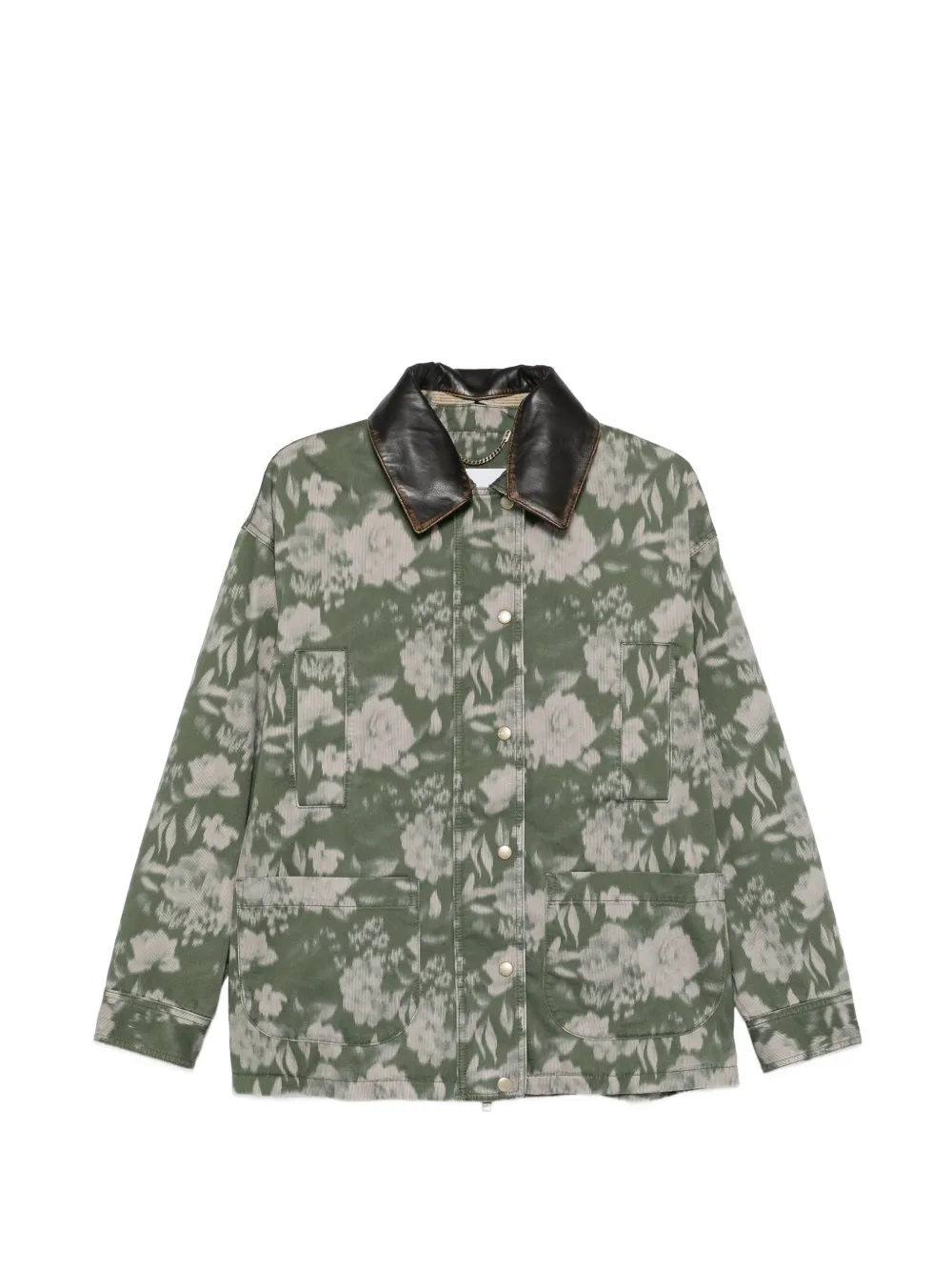 Halfboy Flower-print Collared Jacket In Green