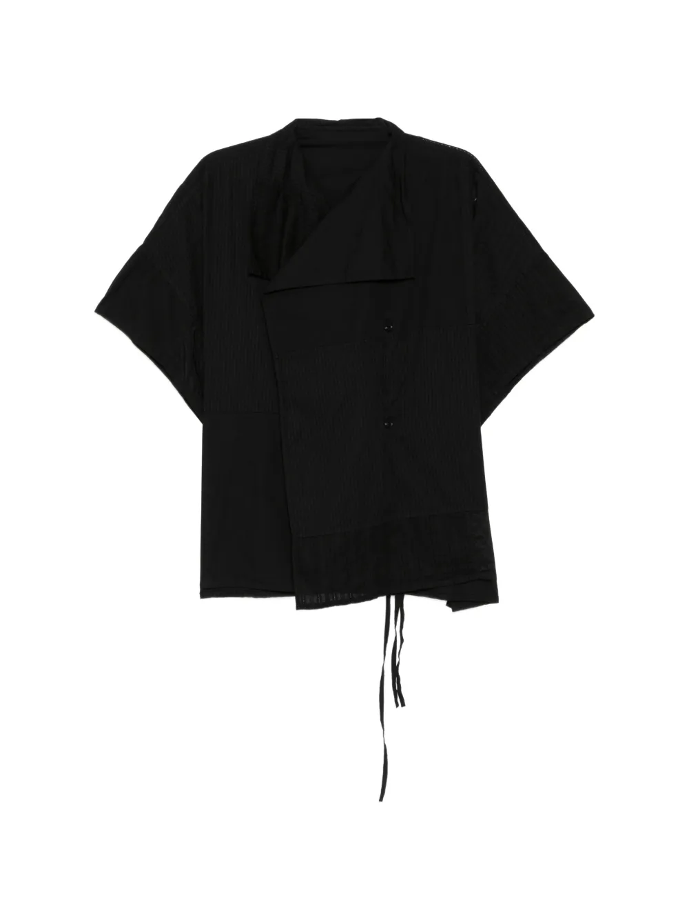 Y's half sleeve gown shirt - Schwarz