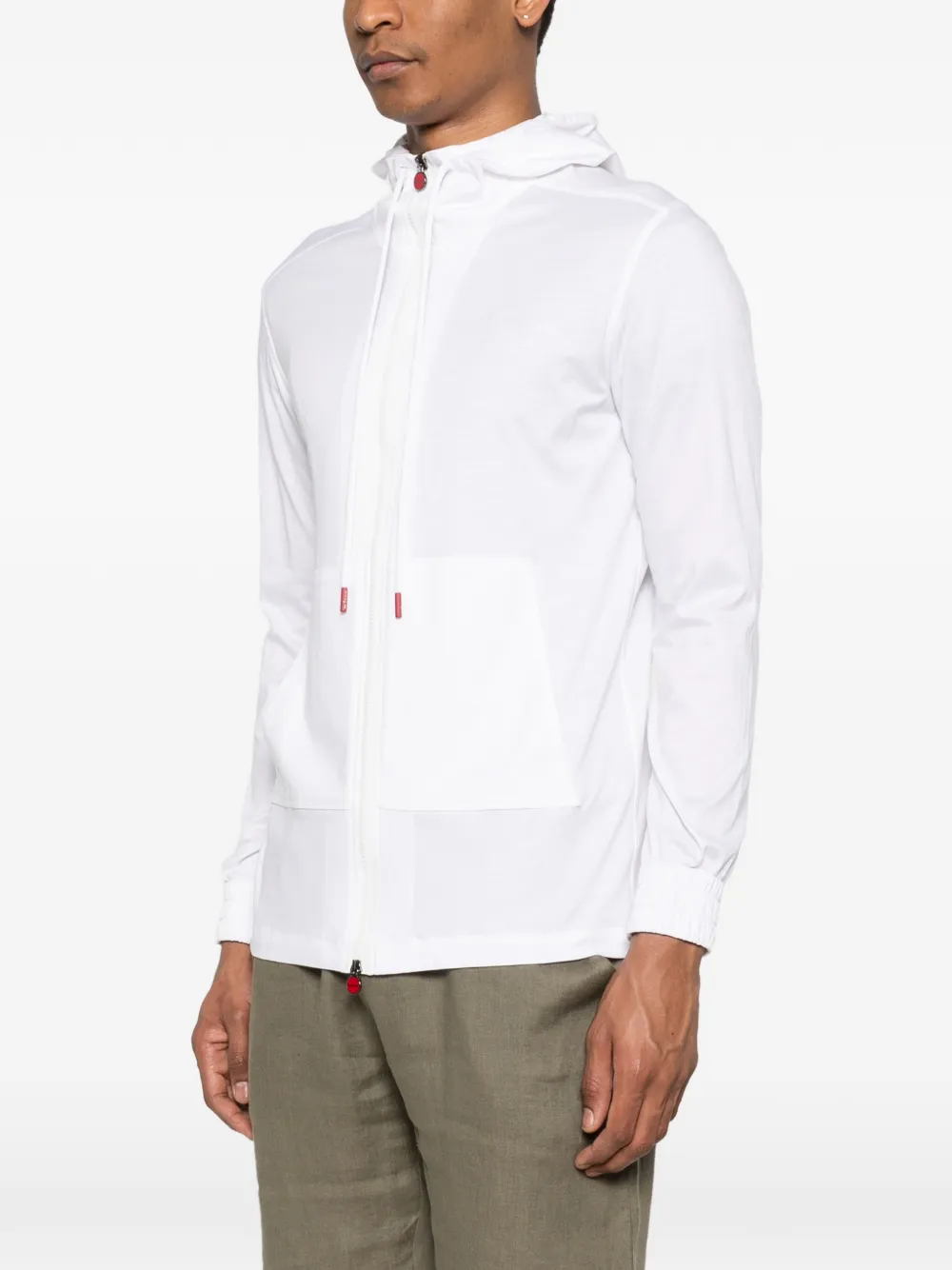 Kiton Hoodie met rits Wit