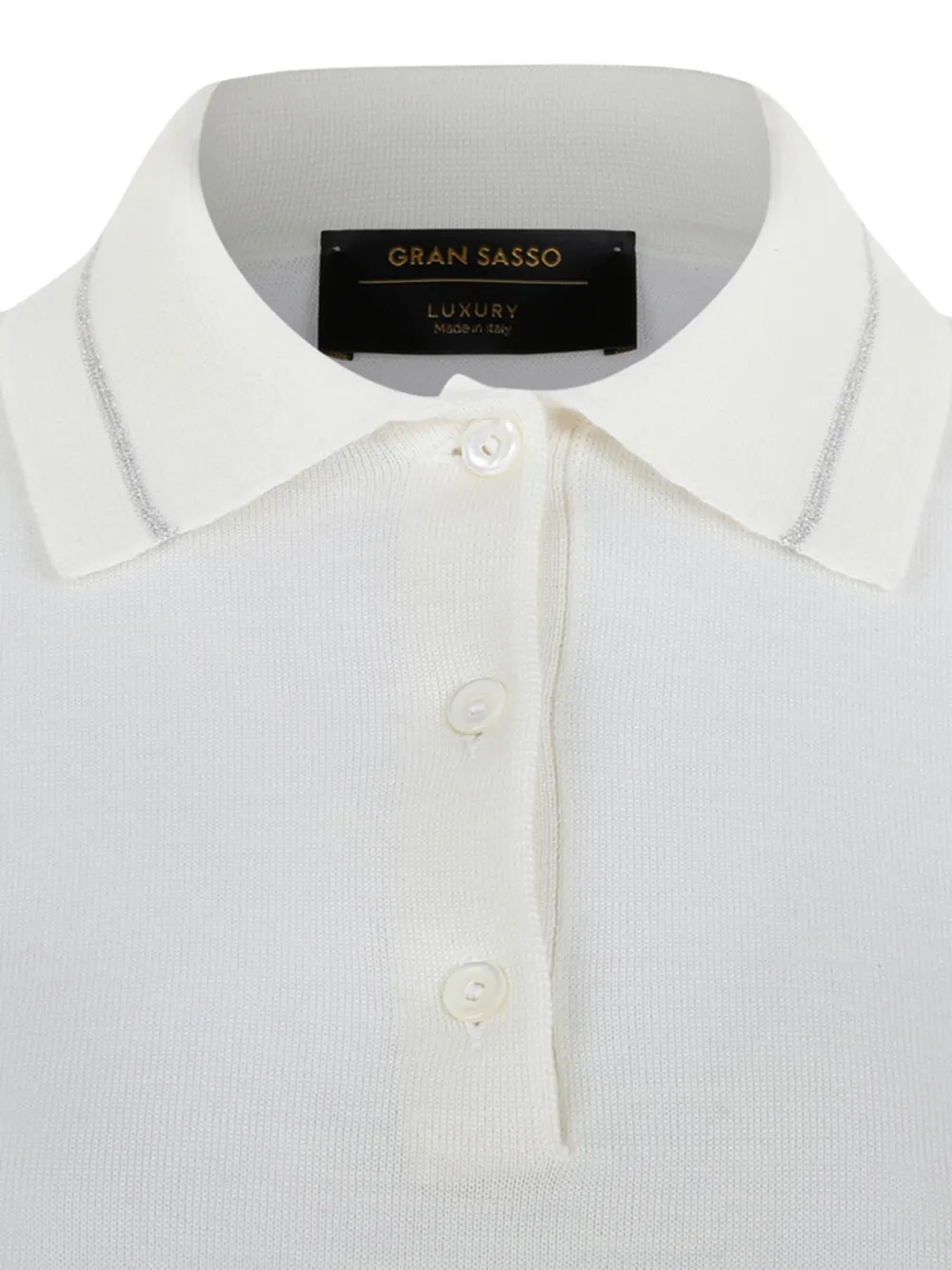  Gran Sasso Striped-trim Polo Shirt - Grey 