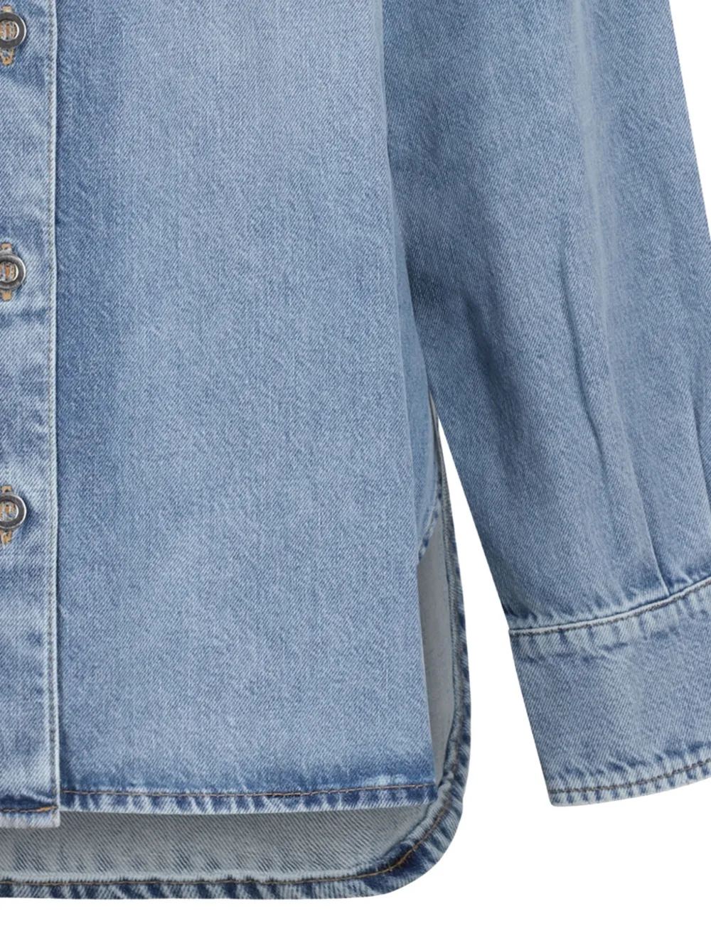  Closed Buttoned Logo-patch Shirt - Blue 