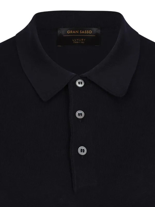 Gran Sasso short-sleeve Button Polo Shirt | Blue | FARFETCH JO