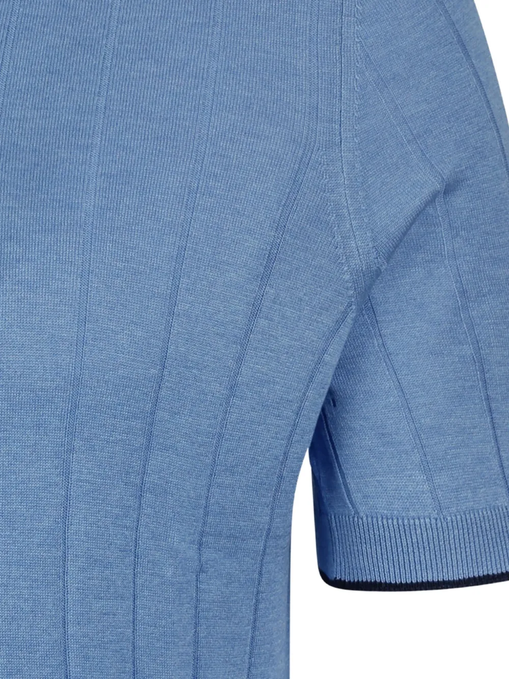 Gran Sasso Geribbeld T-shirt met V-hals Blauw