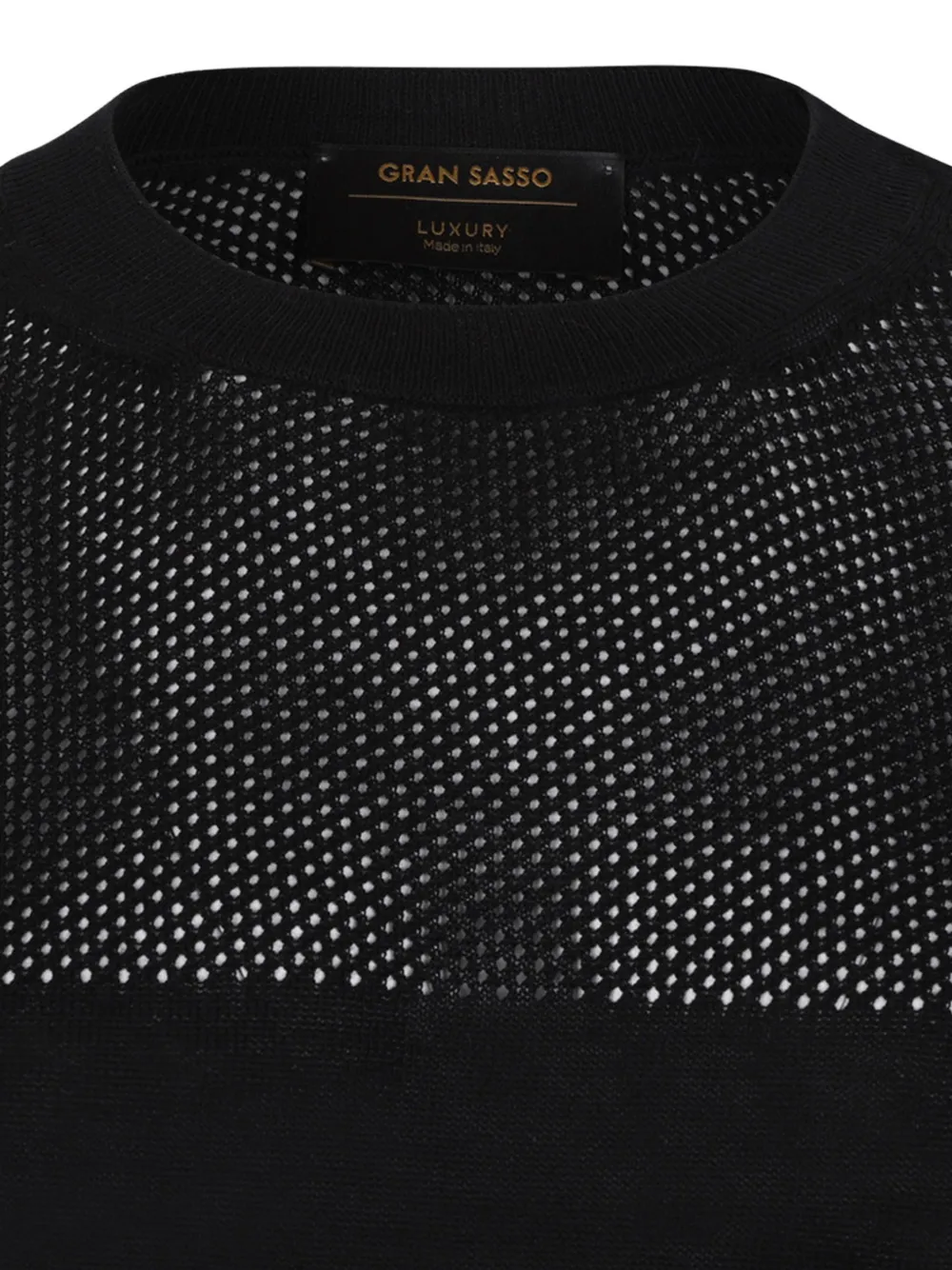  Gran Sasso Open Knit Sweater - Black 