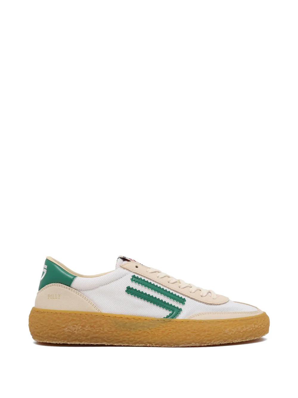 Puraai Polly logo-stripe sneakers Beige