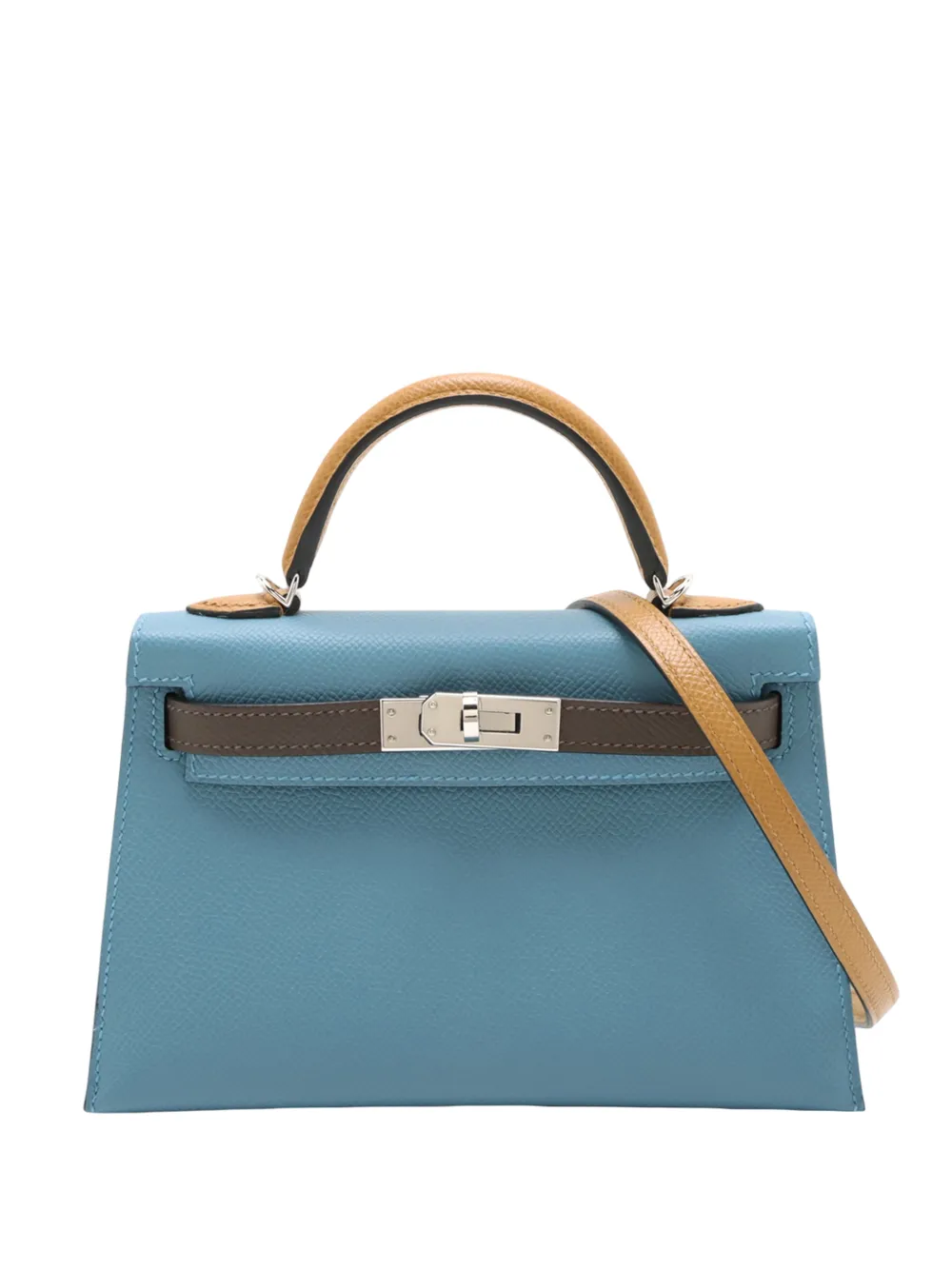 Hermès Pre-Owned 2023 Mini Tricolor Epsom Kelly II Sellier 20 satchel - Blu