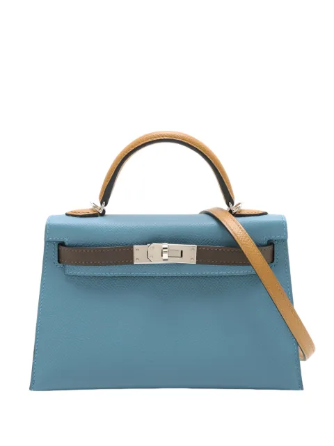 Hermès Pre-Owned 2023 Mini Tricolor Epsom Kelly II Sellier 20 satchel