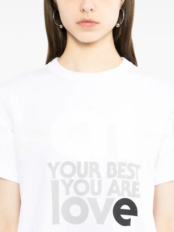 Sacai Cotton Graphic T-shirt | White | FARFETCH AO