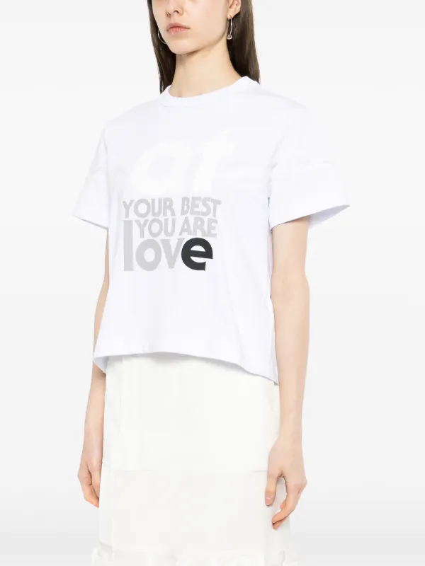 Sacai Cotton Graphic T-shirt | White | FARFETCH AO