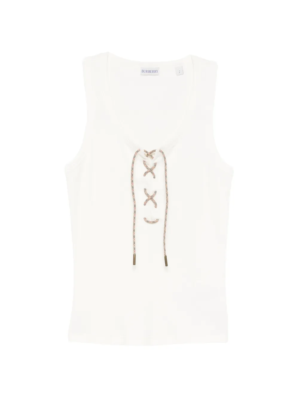 Burberry lace-up tank top - Bianco