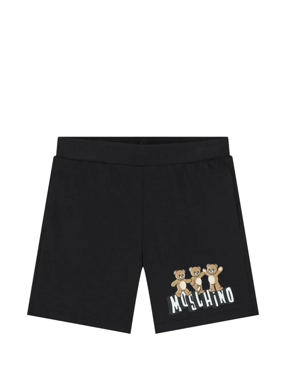 Moschino Kids bear logo shorts - Nero